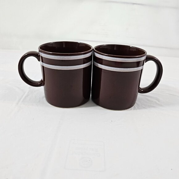 Vintage JMP Japan Chromatics Brown  Stoneware 11oz Coffee Tea Mug Cup – Set of 2 - Picture 16 of 16